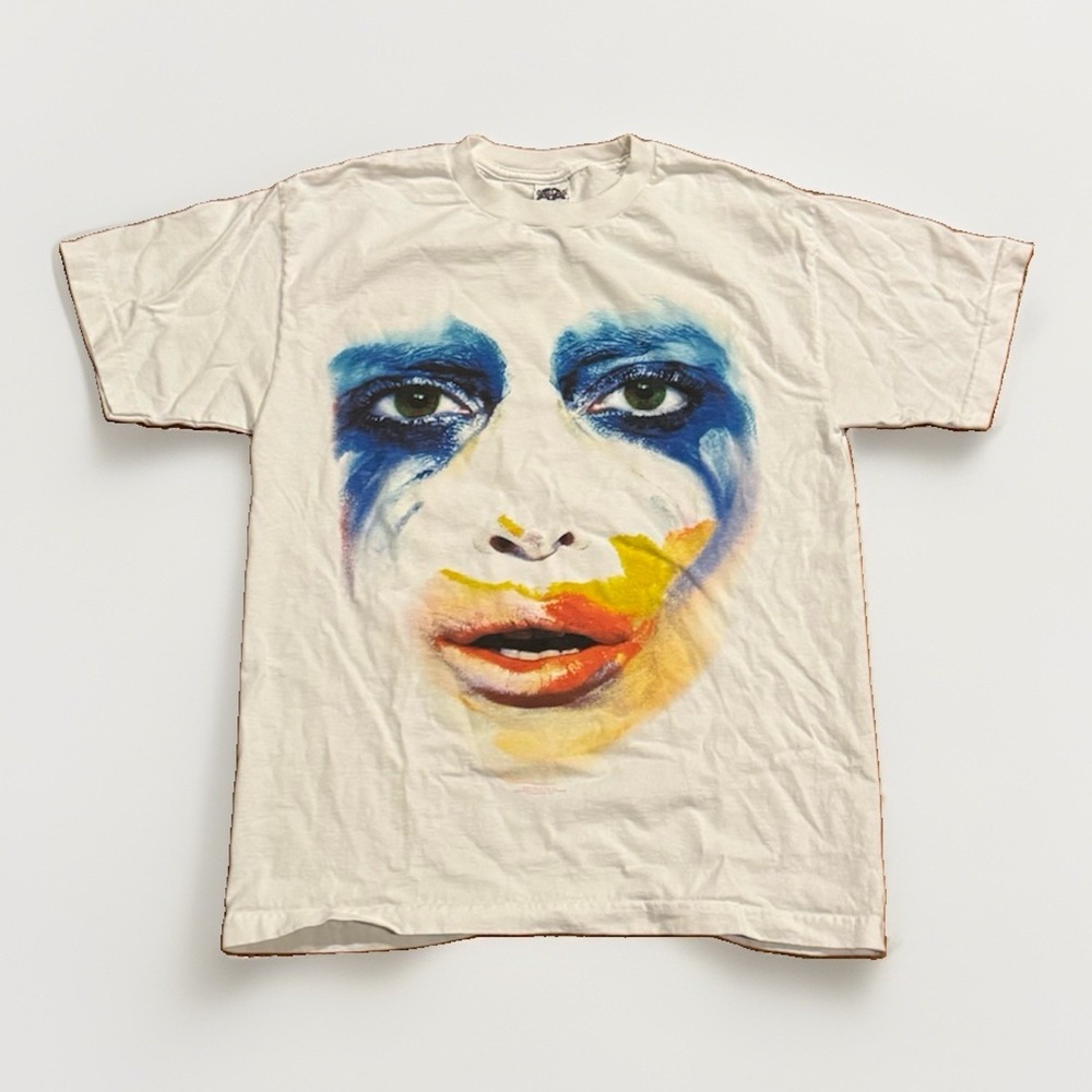 Lady Gaga Art Rave White Artpop Ball Double Sided 2014 Concert Merch T Shirt M